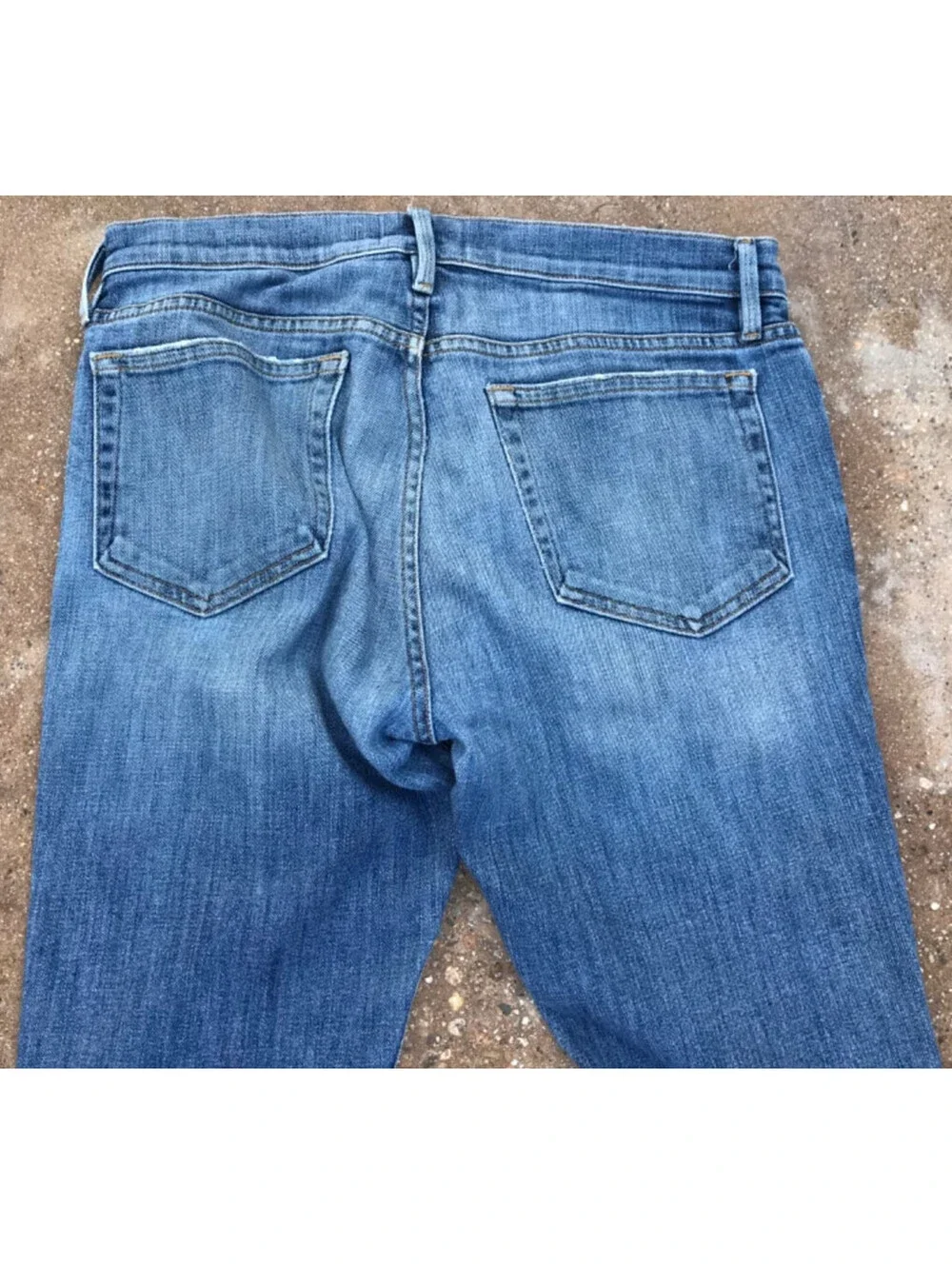 Frame Made in USA  L'Homme Slim-Fit Denim Blue Jeans Light Wash Mens 30x31 hole